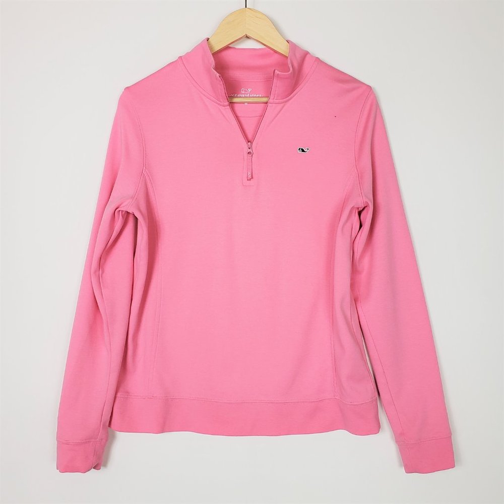 Vineyard Vines Pink Shep Quarter Zip Pullover M